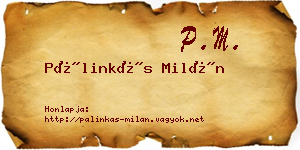 Pálinkás Milán névjegykártya